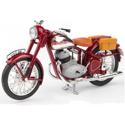 Abrex JAWA 350 PÉRÁK 1950 Tmavě Červená s brašnama 1:18