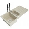 MEXEN - Andres granitový drez s odkvapkávačom vrátane batérie Aster, béžová 6515-69-73450-07