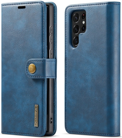 Púzdro DG.MING Peňaženkový 2v1 Samsung Galaxy S22 Ultra 5G modré