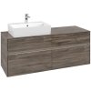 VILLEROY & BOCH Collaro závesná skrinka pod umývadlo na dosku (umývadlo vľavo), 4 zásuvky, s LED osvetlením, 1400 x 500 x 548 mm, Stone Oak, C132B0RK