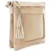 Krémová crossbody dámska kabelka Bakest