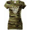 Viking logo - Dámske maskáčové tričko - 2XL ( Zelený maskáč )