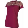 SENSOR MERINO IMPRESS dámske tričko kr.rukáv lilla/feather Veľkosť: L