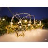 CHOMIK LED SVETELNÁ REŤAZ ZLATÁ KOVOVÁ - 3D HVIEZDIČKA 10L NA BATÉRIE *4109