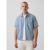GAP Džínová košeľa Gingham relaxed straight Modrá S