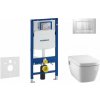 GEBERIT - Duofix Modul na závesné WC s tlačidlom Sigma30, matný chróm/chróm + Tece One - sprchovacia toaleta a doska, Rimless, SoftClose 111.300.00.5 NT7