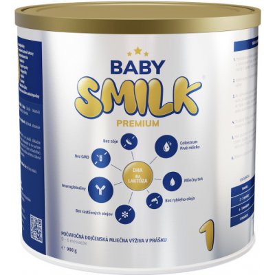 BABYSMILK Premium 1 - Počiatočná dojčenská mliečna výživa s Colostrom (Od narodenia) 900 g