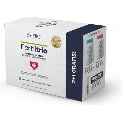 Aliver FertilTrio MEN AND WOMEN FERTILITY ENHANCER Pinkfertil plus 90 kapsúl + Bluefertil plus 120 kapsúl + Intense fertility gel 30 ml