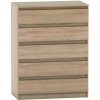 Tempo Kondela 5 šuplíková komoda, dub sonoma, HANY NEW 005