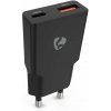 NEDIS síťová nabíječka/ 20 W/ PD 3.0/ rychlé nabíjení/ 1.5 / 2.0 / 2.22 / 3.0 A/ USB-A/ USB-C/ černá WCHA20BK