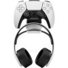 Závesný nabíjací dok FIXED pre ovládač DualSense PlayStation 5 s hákom pre slúchadlá, čierno-biely FIXPS5-HCD-BW