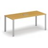 Stôl PRIMO INFINITY 1800 x 900 x 750, buk + stolová zásuvka TYP V, strieborná