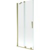 MEXEN/S - Velar Dvojkrídlová posuvná vaňová zástena 85 x 150, transparent, zlatá kartáčovaná 896-085-000-01-55