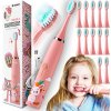 Sonická zubná kefka PRE DETI + 12 Náhradných hlavíc USB Elektrická Ružová