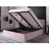 Čalúnená posteľ s úložným priestorom 140x200 TOP Line 7 Ružový Velvet