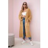 Fashionweek Dámsky Dlhý Kardigán s vreckami K8 Farba: Camel, Veľkosť: Universal