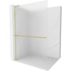 Mexen Kioto+ L, sprchová zástena Walk-In s poličkou a vešiakom 120 x 200 cm, 8mm sklo námraza, zlatý matný profil, 800-120-123-55-30