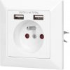 ORNO Zásuvka 230V s dvomi portmi USB A