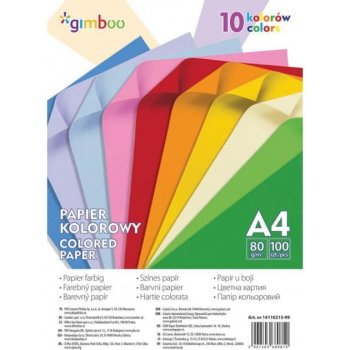 Farebný papier Gimboo A4 100 listov 80g 10 neónových farieb od 3,66 € -  Heureka.sk