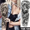 REBELULU Vodeodolné dočasné tetovačky pre ženy Dočasné tetovanie Lion Skull Kompas Drak Koruna Ruža Anjel Tattoo Sticker Waterproof Tattoo Warrior Soldier Body Art Arm Fake Tattoo Men Women