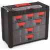 Plastový závesný organizér MULTICASE CARGO 400x200x326 mm - farba: čierna/červené držadlá - vrstva Prosperplast