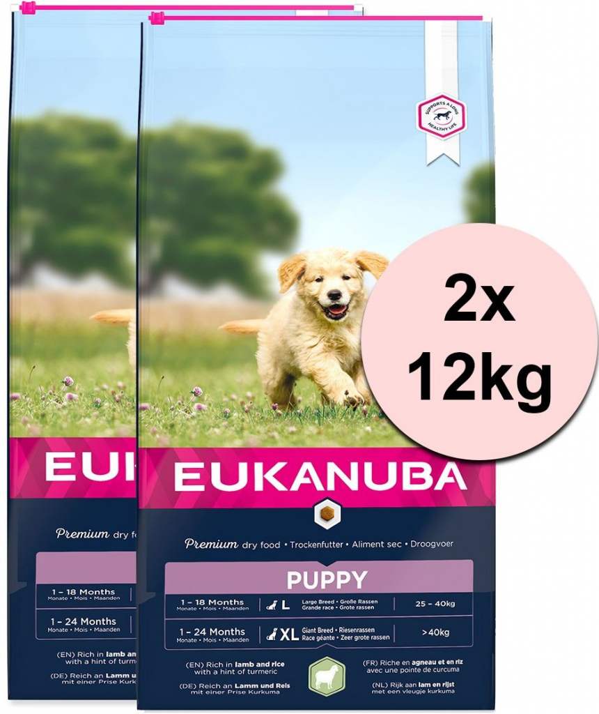 Eukanuba Puppy & Junior Lamb & Rice 2 x 12 kg