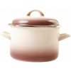Metalac Hluboký smaltovaný hrnec Standard s poklicí capuccino 14 cm 1,5 l D2-14-36