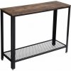 Konzolový stolík LNT80X s kovovým rámom 101x35x80 cm - rustikálny hnedý