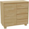 Mrava Komoda SK-D-4Z olejovosk biela 92,5 x 95 x 45 cm masívny buk