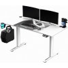 ULTRADESK Herný stôl LEVEL V2 WHITE, 140x68cm, 72-117cm, elektricky nastaviteľná výška, s XXL podlo UDESK-LVA-WT