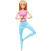 Mattel Barbie Made to Move s růžovým sportovním topem a modrými panenkami na jógu