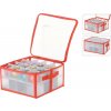 Úložný box na vianočné dekorácie 34x34x17 cm – 32 priečinkov, červený