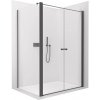 CERANO - Sprchovací kút Antelo L - Ľ/P - 6 mm - čierna matná, transparentné sklo - 92x100 cm - otočný