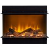 Elektrický nástenný krb čierny s funkciou ohrievania 2000 W