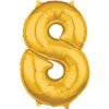 Amscan Fóliový balón narodeninové číslo 8 zlatý 66cm
