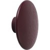 Háčik na stenu Dots Wood 13 cm burgundská červená
