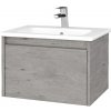 Dreja Kúpeľňová skrinka BONO SZZ 60 (umývadlo Euphoria) - D01 Betón / Úchytka T34 - nerez / D01 Betón