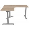 Delso Rohový výškovo nastaviteľný stôl Shaper 140 x 140 cm dub sonoma / sivá
