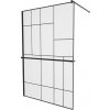 MEXEN/S - KIOTO Sprchová zástena WALK-IN s poličkou a držiakom uterákov 90 x 200, transparent/čierna 8 mm, čierna 800-090-121-70-78