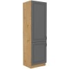 Bývaj s nami SK, STELLA 60 DK vysoká skrinka, stredne šedá/dub Artisan LTD,MDF