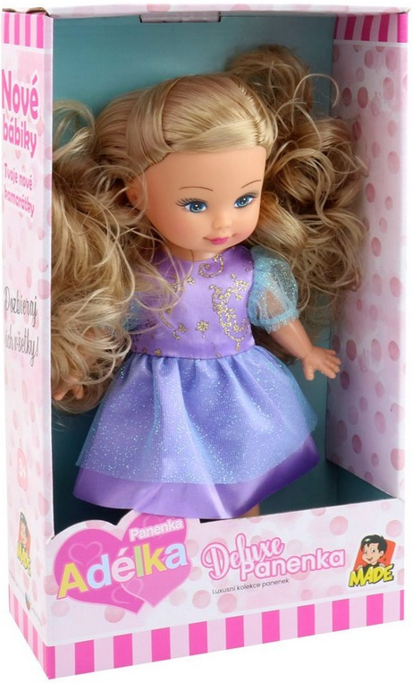 MaDe bábika Adélka 27 cm fialové šaty