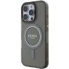 Obal Guess IML Glitter Ring MagSafe Apple iPhone 16 Pro GUHMP16LHFGEREK Black