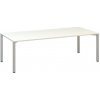 konferenčná stôl Alfa 420 s šedým podnožím, 240 x 100 x 74,2 cm, dezén biela