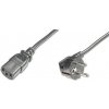 Digitus Digitus Napájecí kabel, CEE 7/7 (Typ-F), 90o úhlový - C13 M / F, 0,75m, H05VV-F3G 0,75qmm, bl