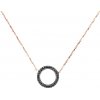 Náhrdelník kruh SAVICKI: ružové zlato, čierne diamanty - SAVN04969 R C