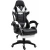 Gamer kreslo s opierkou pre nohy AGA DS5001-BLA-WH - čierne/biele