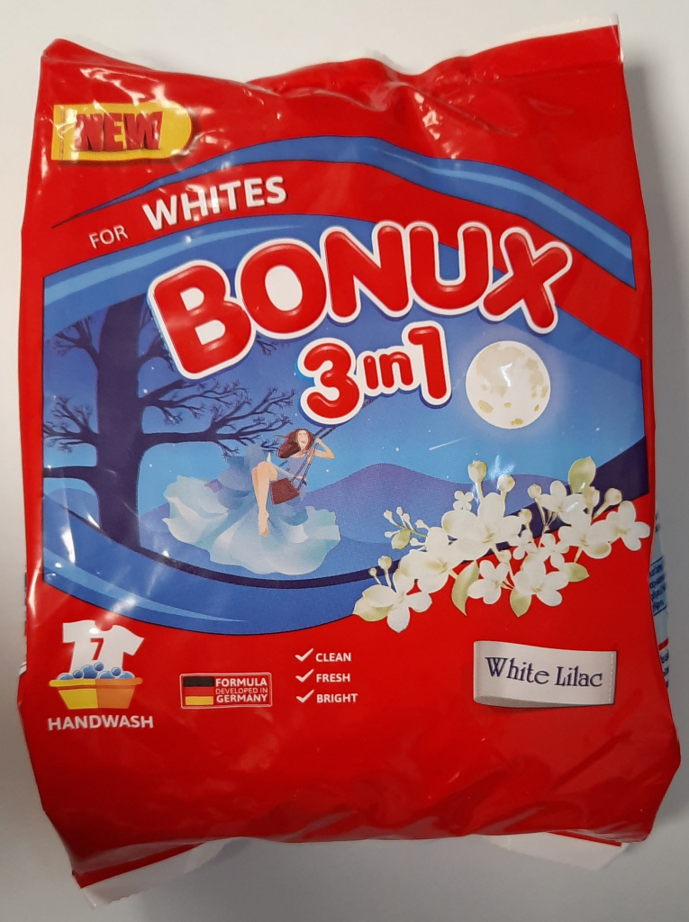 Bonux Whites 3v1 White Lilac prací prášok na ručné pranie 400 g 7 PD