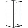 Flexi nástenný hranatý sprchový kút 90x90 cm bez sprchovej vaničky čierny