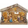 LED vánoční betlém dřevěný, 19 cm, 3x AA, vnitřní, teplá bílá, časovač DCWW14