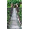 DIMEX | Samolepiaca fototapeta na podlahu FL-85-018 | 85 x 170 cm | Drevený most + Hnedá, zelená vinylová samolepiaca fototapeta na podlahu so zosilnenou lamináciou